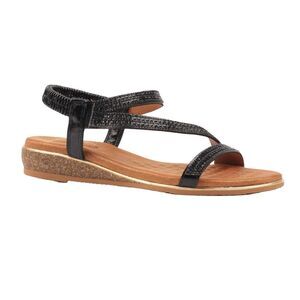 Lunar Womens/Ladies Jazmine Wide Wide Sandals / Black